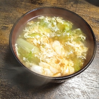 レタスとタマゴの中華スープ